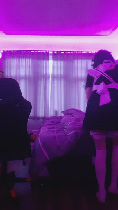 cute femboy maid twink gif