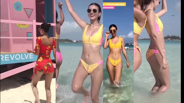 Victoria Justice - mini-loop of swimsuit Instagram posts