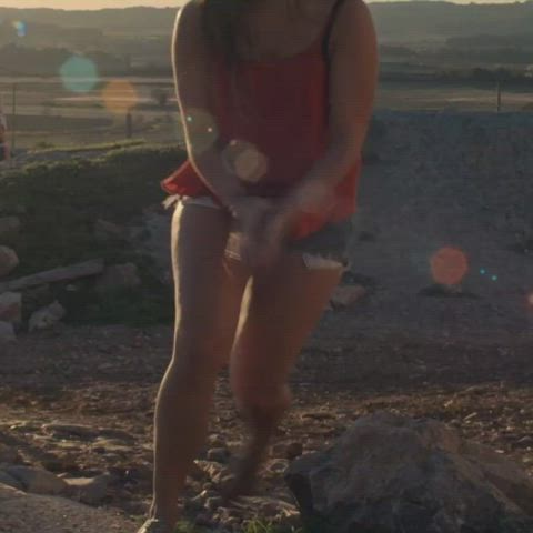 big ass jean shorts thick thighs gif
