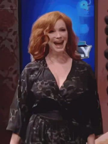 boobs christina hendricks jiggling gif