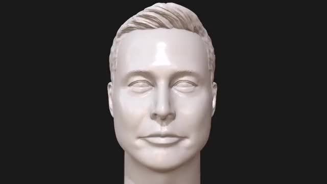 Elon Musk 3D printable portrait turntable