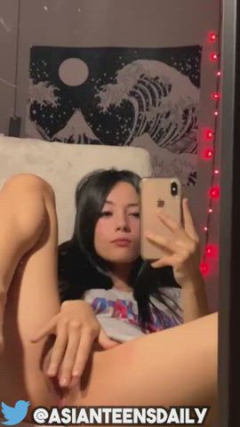 18 years old amateur asian cute fingering mirror onlyfans petite teen tiktok gif