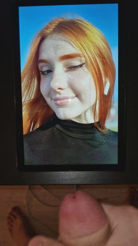 Cum tribute for this hot redhead