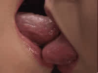 Girls Kissing Long Tongue gif