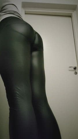 booty femboy latex leather sissy gif