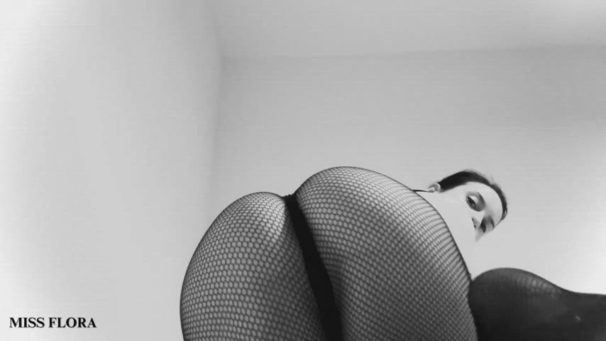 fishnet miss flora pov solo tease gif