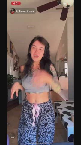 big tits nipple nipslip tiktok tits gif