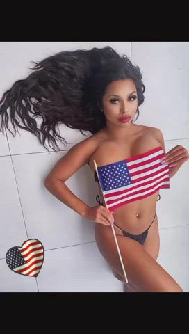 american big tits bikini brunette eye contact lips model tanned gif