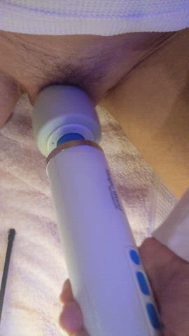 clit clit rubbing hitachi magic wand vibrator gif