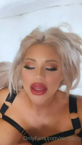 Blonde Cum In Mouth Cumshot gif