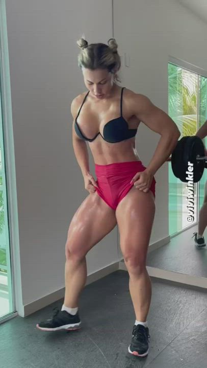 Fitness Gym Legs Muscular Girl gif