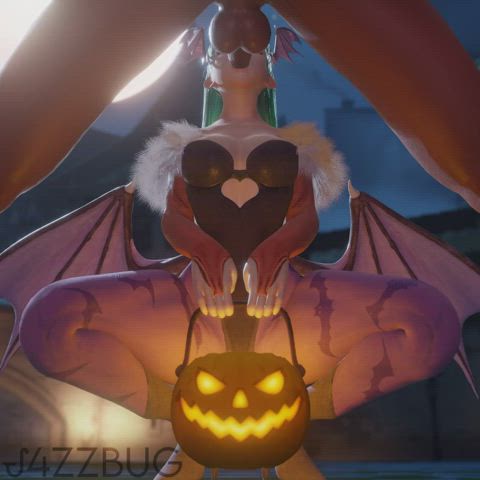 Darkstalkers Morrigan Trick Or Treating 3D Hentai