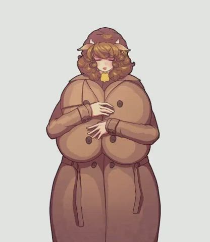 LF Gif Milf Opening Trenchcoat