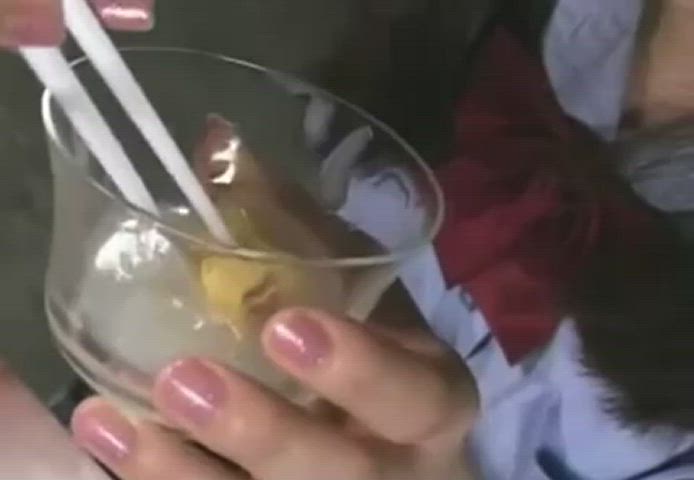 cum cum in mouth food fetish gif