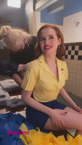 behind the scenes madelaine petsch redhead gif