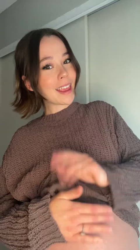 brunette cute pregnant gif