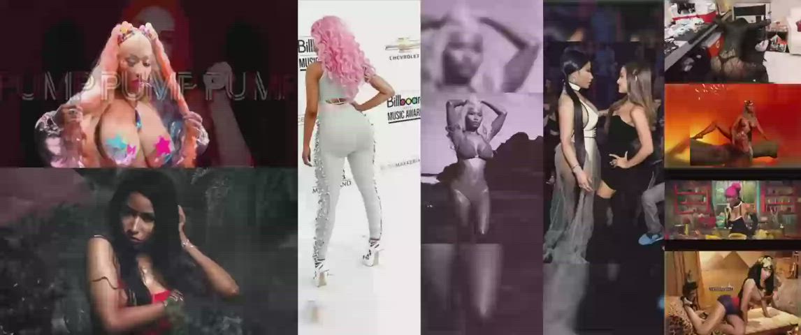 Caption Compilation Ebony Nicki Minaj Split Screen Porn Thick gif