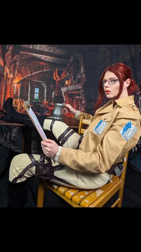 boots cosplay costume glasses redhead gif