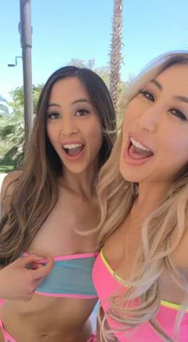 RealJamVR New Release | Nicole Doshi &amp; Alexia Anders | Poolside Hot Fuck