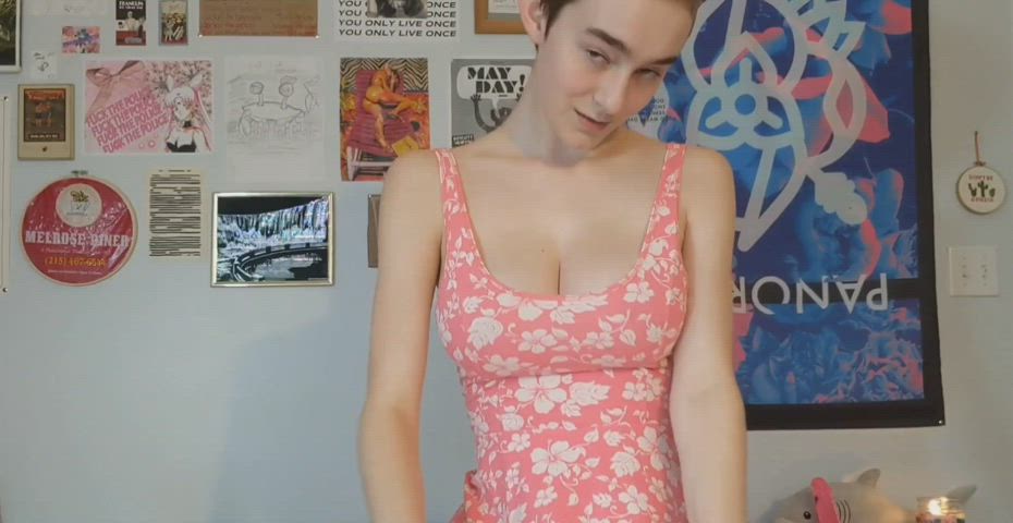 big tits short hair tomboy gif