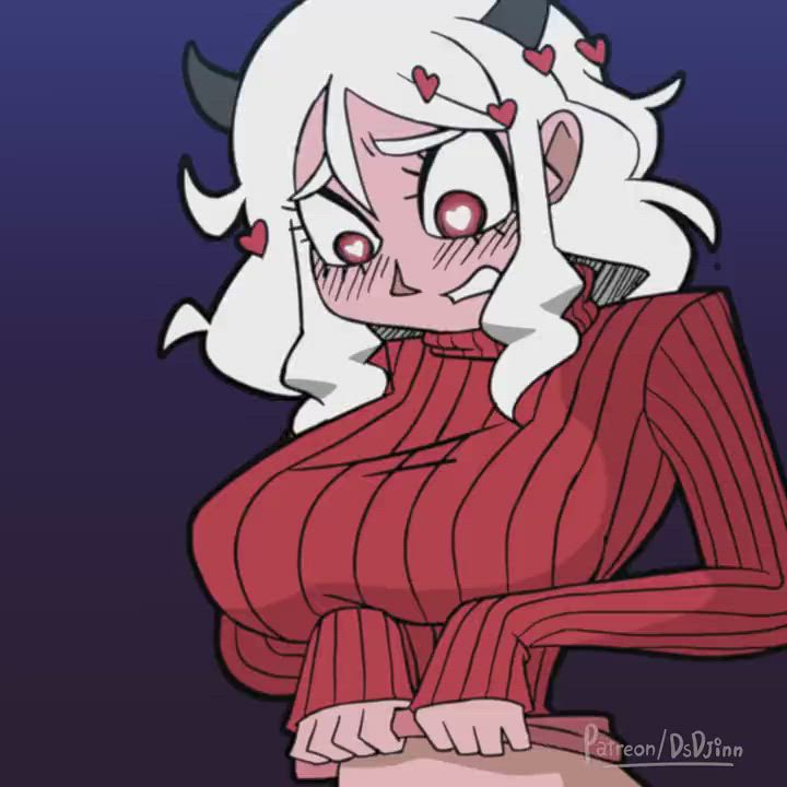 "Modeus the lustful demon showing her boobs!" [Helltaker]