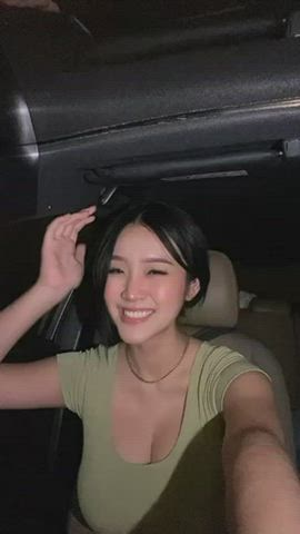 asian babe busty car gif