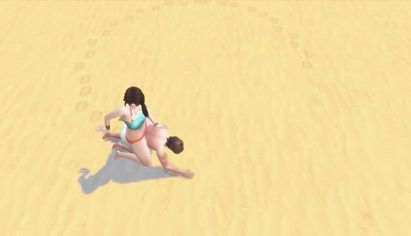 bdsm beach big ass domination femdom ponygirl spanking thick-booty gif