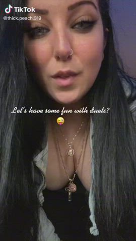 amateur big tits cleavage homemade motorboating tiktok gif