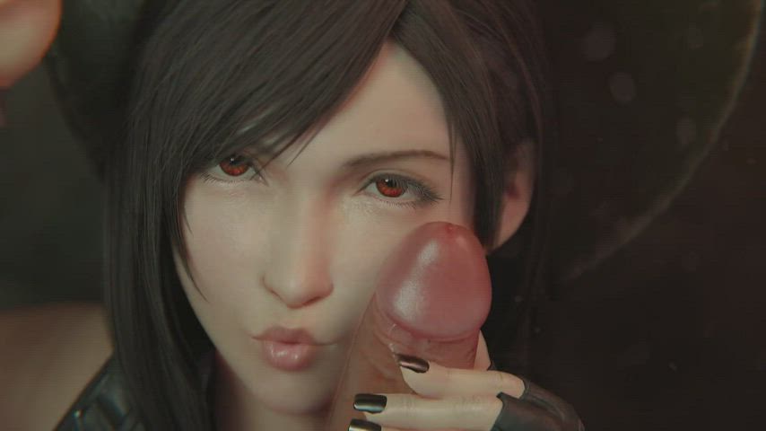 animation cum cumshot cute handjob licking rule34 tifa lockhart gif