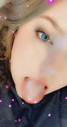 Long Tongue Selfie Spit Virgin gif