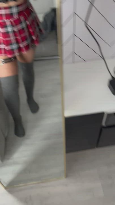 Bouncing Schoolgirl Tits gif