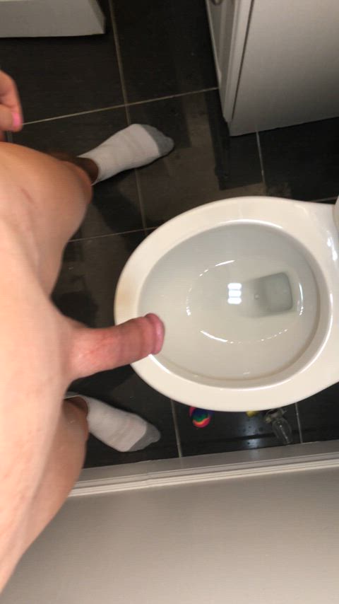 circumcised cut cock fetish pov pee peeing piss pissing toilet watersports male-pissing