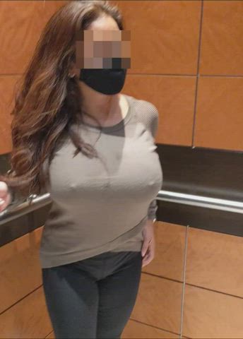 Asian Big Tits Boobs Flashing Indian Latina MILF OnlyFans Public gif
