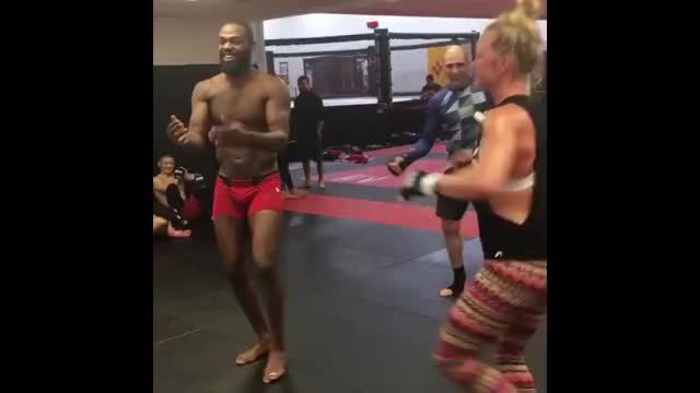 Jon Jones Yoel Romero Holly Holm Warm up Dance Funny