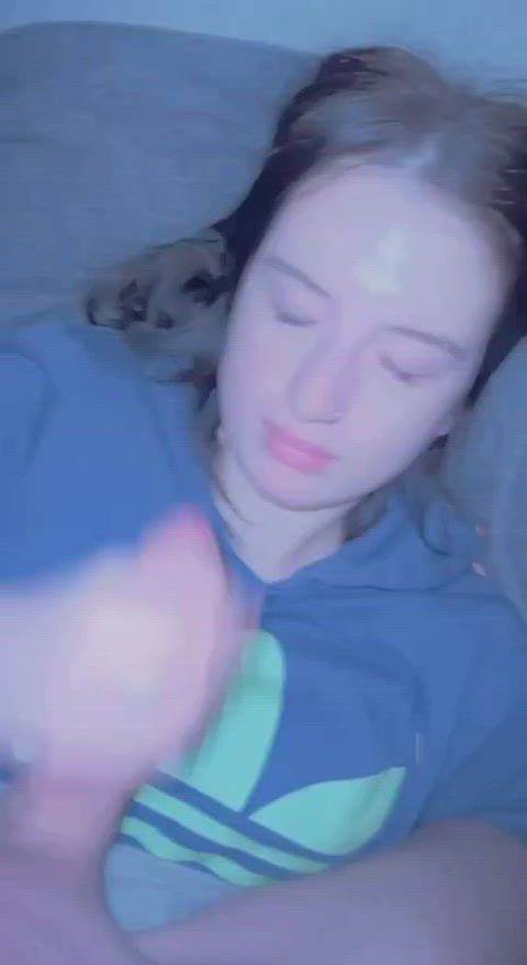 amateur brunette cock cum cumshot cumshots cute facial homemade teen gif