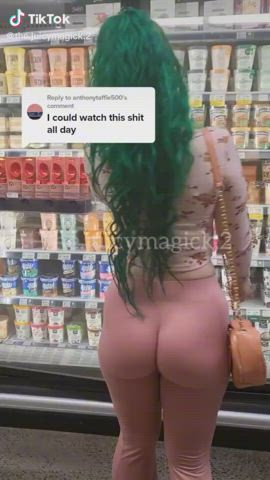 Ass Jiggling TikTok Yoga Pants gif