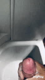 cock cum cumshot shower solo gif