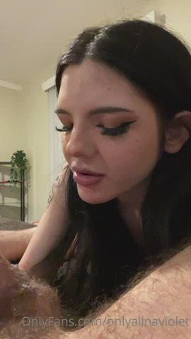 blowjob brunette sucking gif