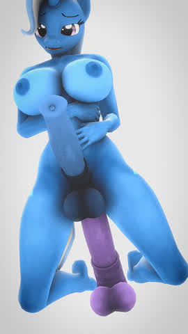 animation blue cartoon dildo futanari riding rule34 sfm gif