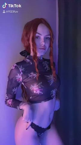 big tits natural tits redhead shaved pussy tattoo teen tiktok gif