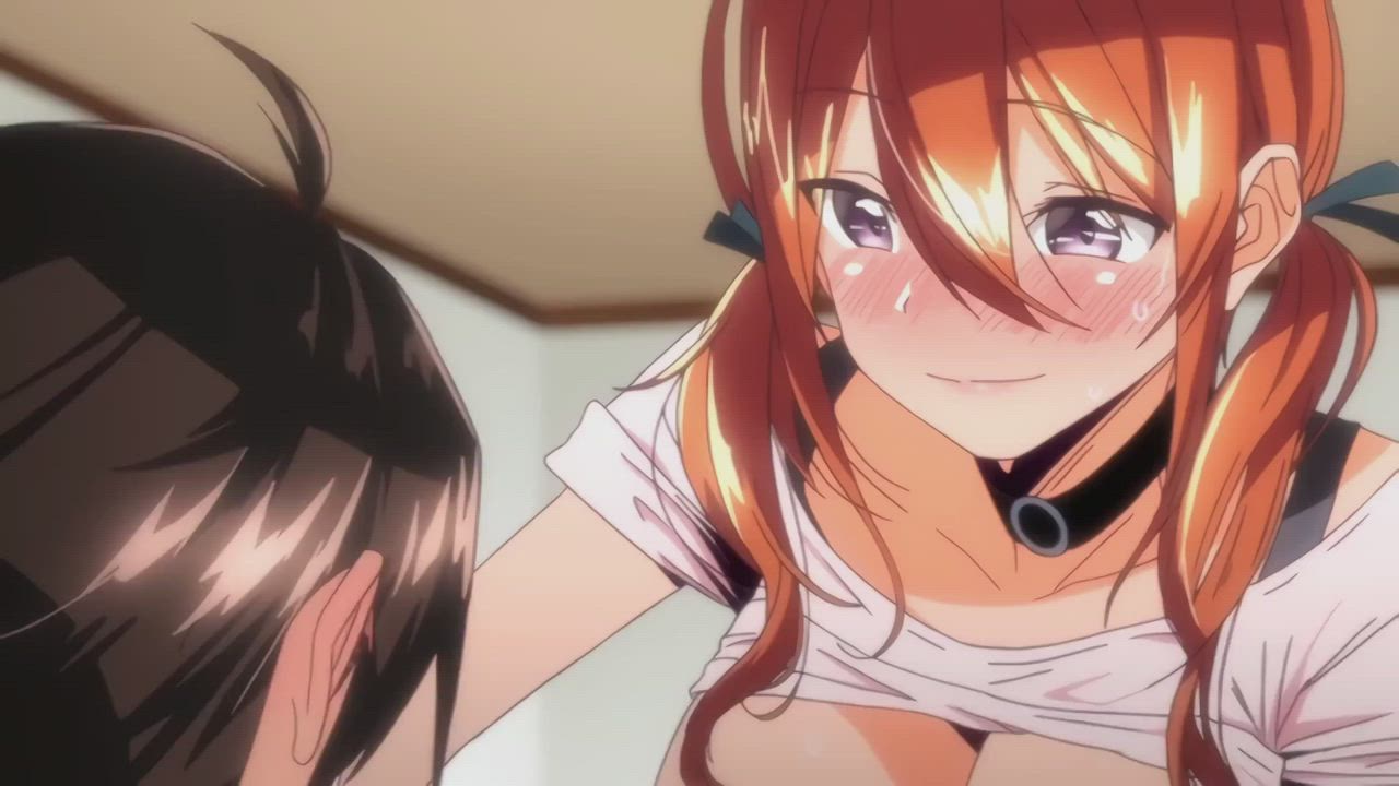 Anime Big Tits Blowjob Hentai Redhead Sucking Tits gif