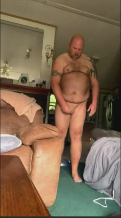 Chubby Cock Cum Cumshot Hands Free Male Masturbation Mature Ruined Orgasm gif