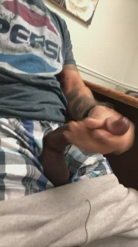 Big Dick Cumshot Male Masturbation Work gif