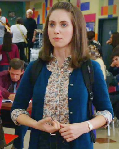 Alison Brie teasing gestures compilation