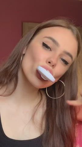 cum in mouth teen tiktok gif