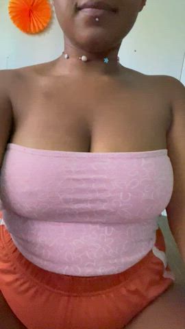 amateur bbw boobs cute ebony nsfw natural tits solo thick tits gif