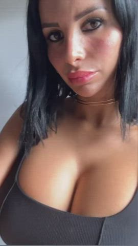 big tits brunette eye contact tiktok gif