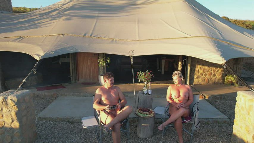 We spent a naked weekend at this amazing glamping spot and had great fun.