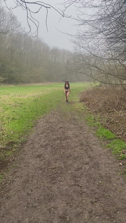 Just skipping through the fields with my titties out