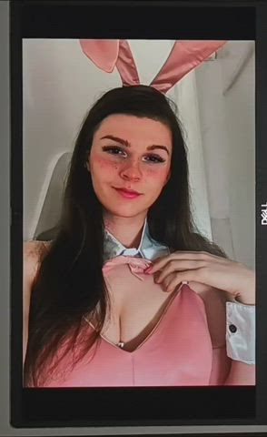 bunny cum cumshot femboy jerk off tribute gif